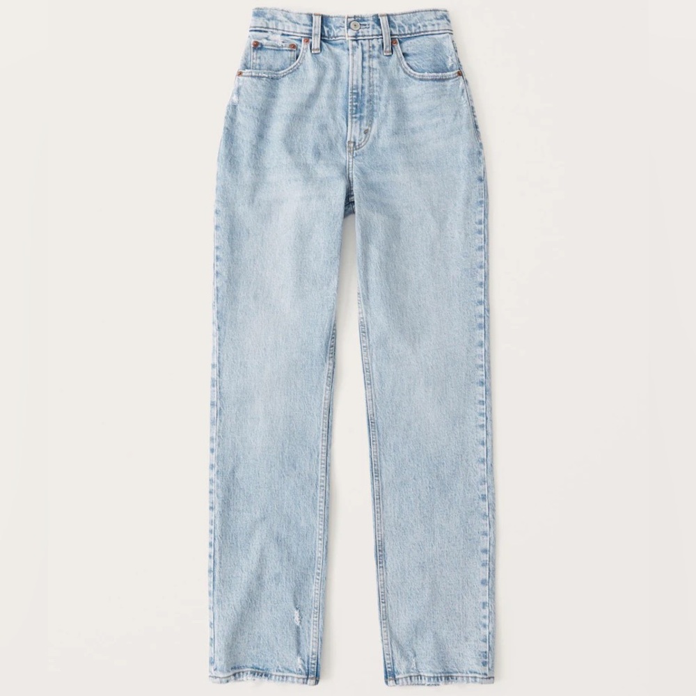 Abercrombie Curve Love Ultra High Rise 90s Straight Leg Jeans
